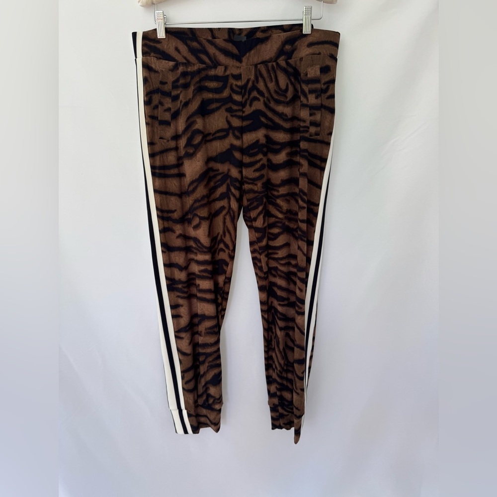 Norma Kamali - Brown and Black Animal Print Joggers